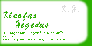 kleofas hegedus business card
